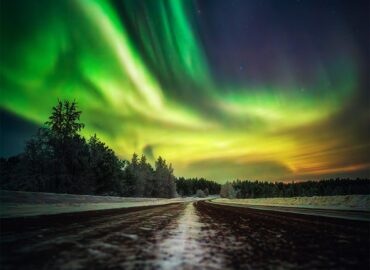 10574 Šiaurės Pašvaistė Laplandijoje Gamtos Stebuklas Virš Arktie