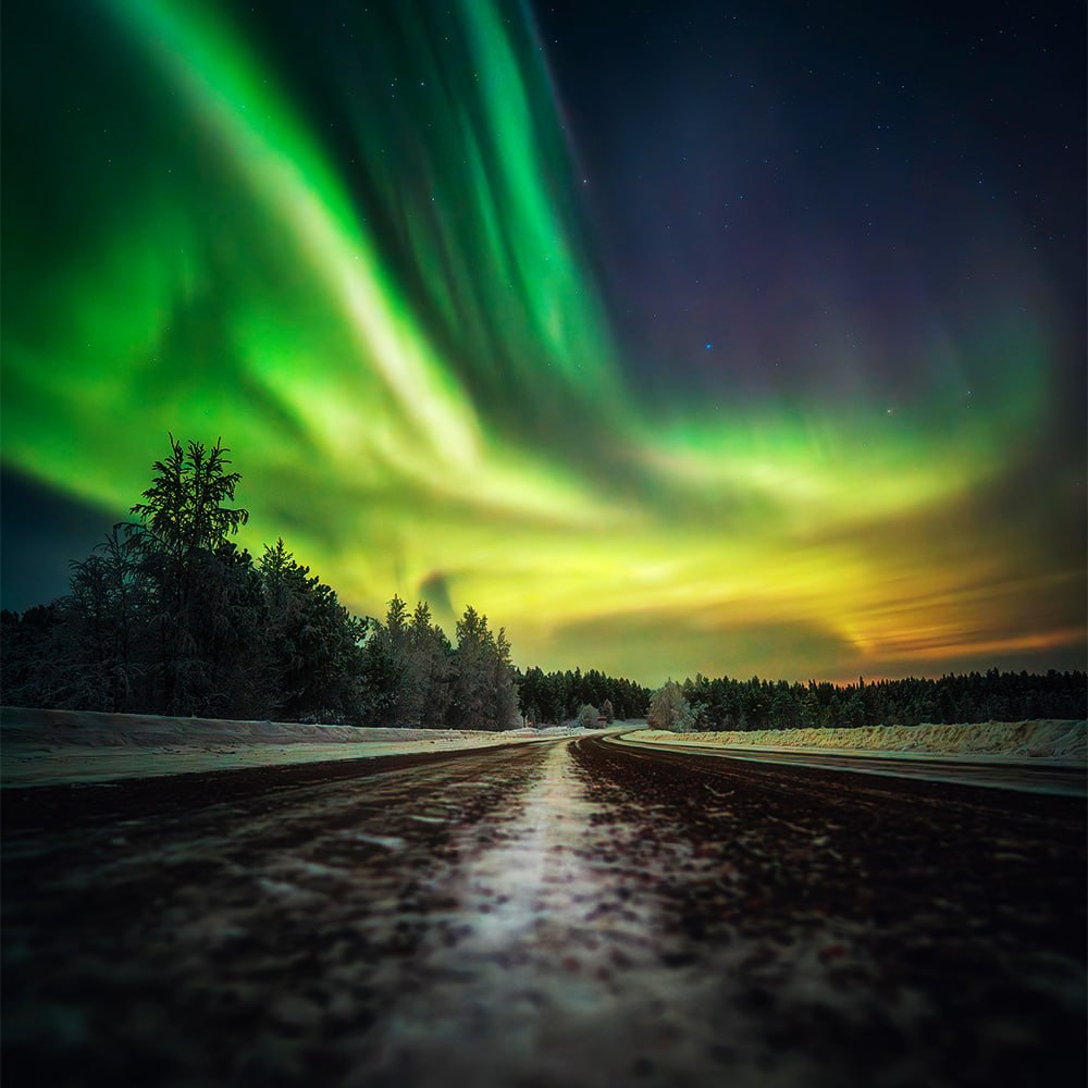 10574 Šiaurės Pašvaistė Laplandijoje Gamtos Stebuklas Virš Arktie