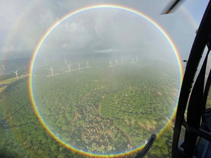 15922 Dviguba Pilna Vaivorykštė Užfiksuota Iš Sraigtasparnio 500 M
