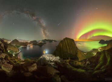 15936 Šiaurės Pašvaistė Ir Paukščių Takas Lofoteno Salose įspūdin