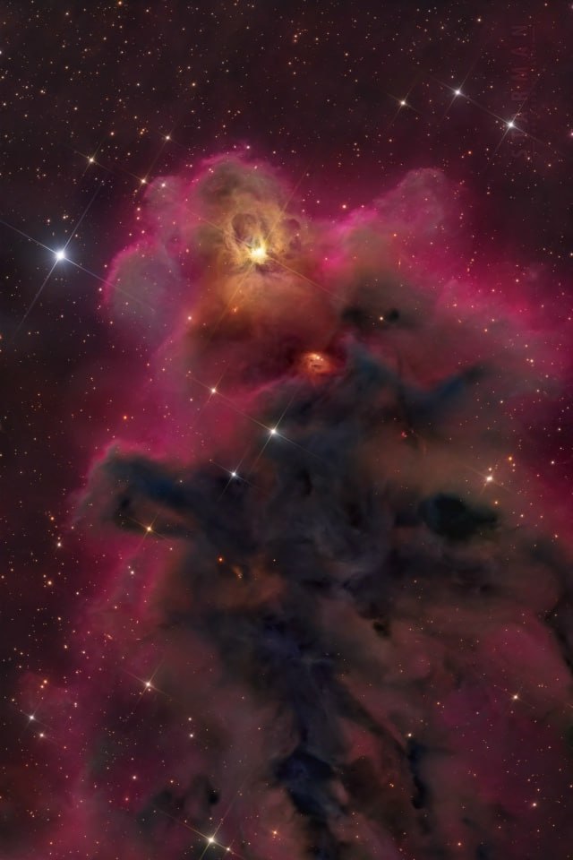 Įspūdingas vdB 62 ūko vaizdas užfiksuotas naudojant 508 mm teleskopą