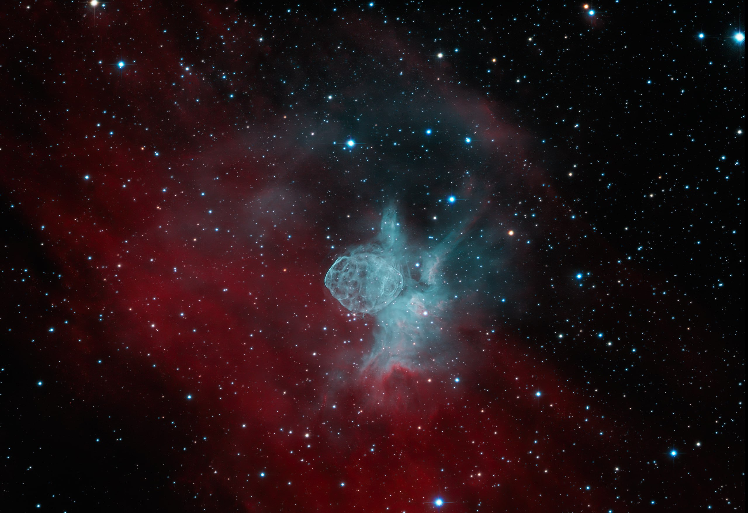 3157 Hfg2 Planetarinė ūkas Kormos žvaigždyne Nutolusi 6000 šv