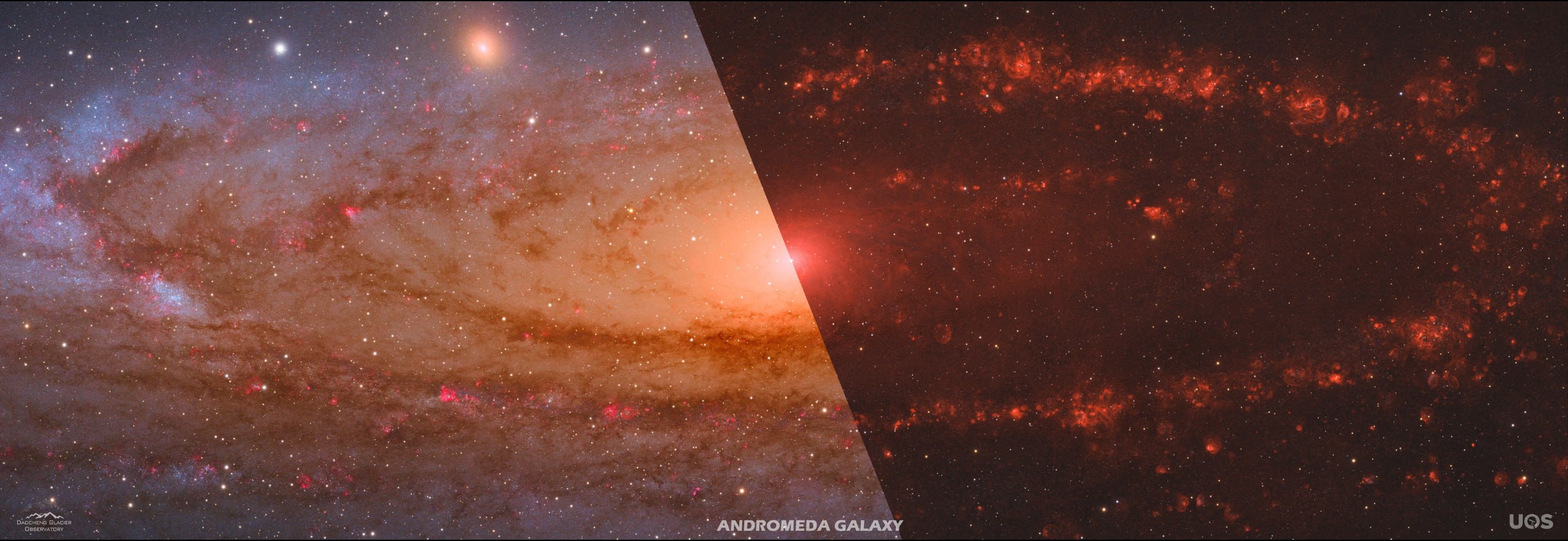 3166 Andromedos ūko Vaizdai Tradicinė Ir Halfa Spektro Linija