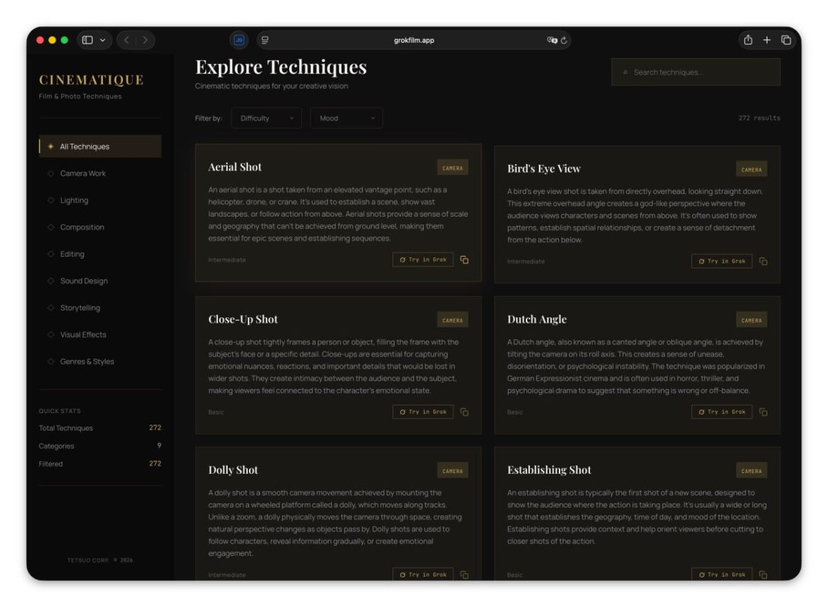 Nauja GrokFilm biblioteka: beveik 300 promtų kūrybiniams foto ir video projektams