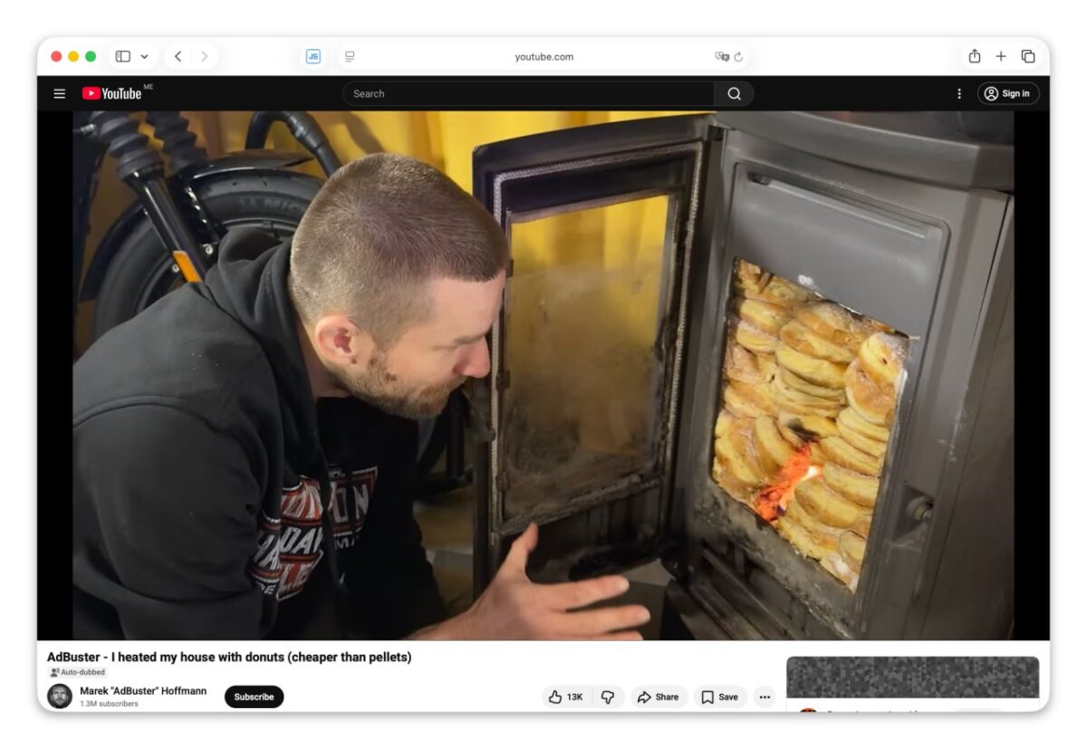 6633 Lenkų Youtube Kūrėjas šildo Namus Spurgomis Vietoje Malkų