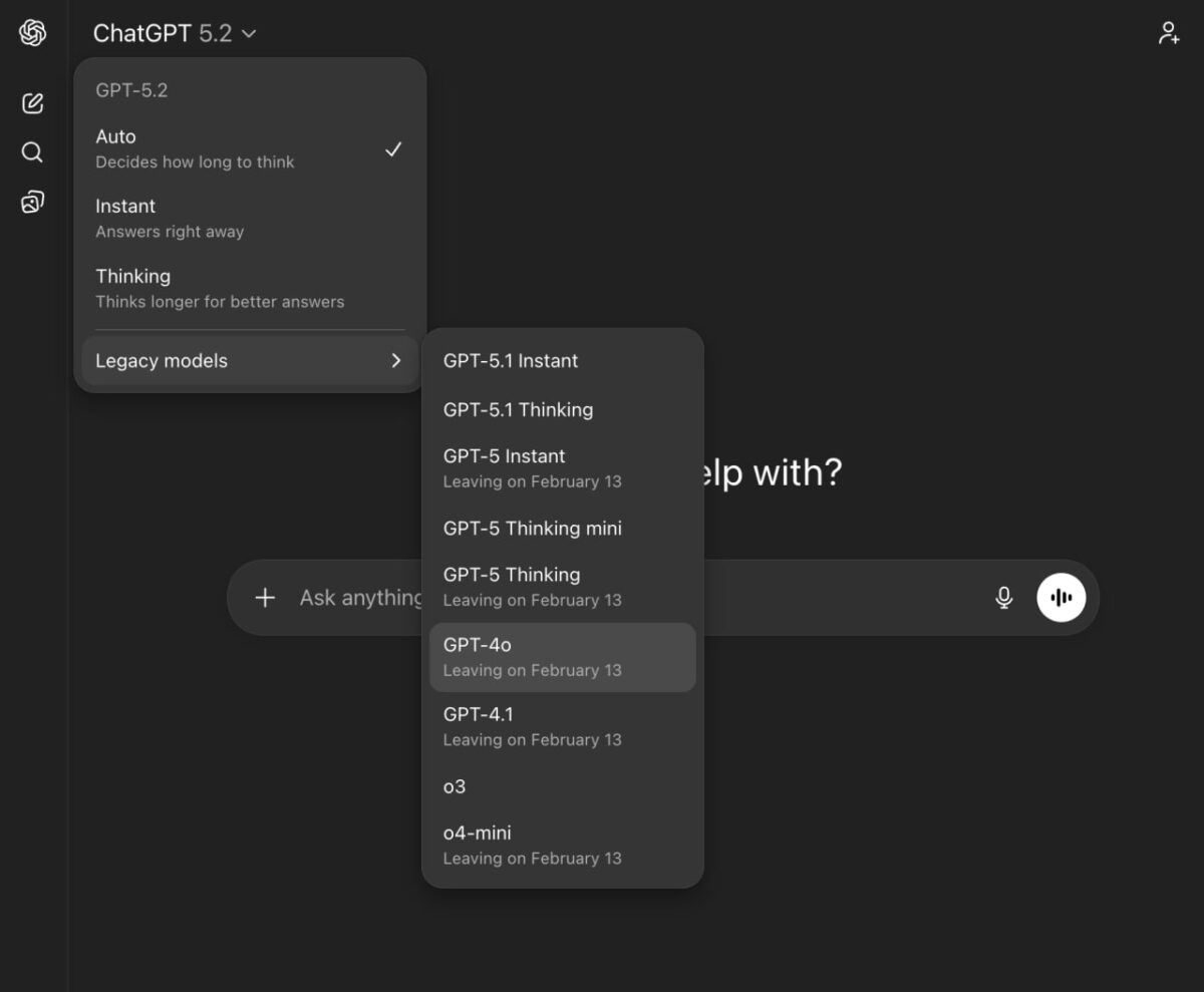 OpenAI išjungia senesnius ChatGPT modelius, sukeldama vartotojų reakcijas