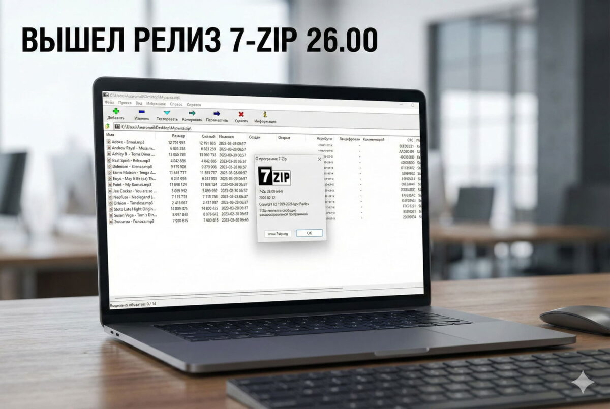 7-Zip 26.00 atnaujinimas: patobulintas failų tvarkyklė ir klaidų taisymai