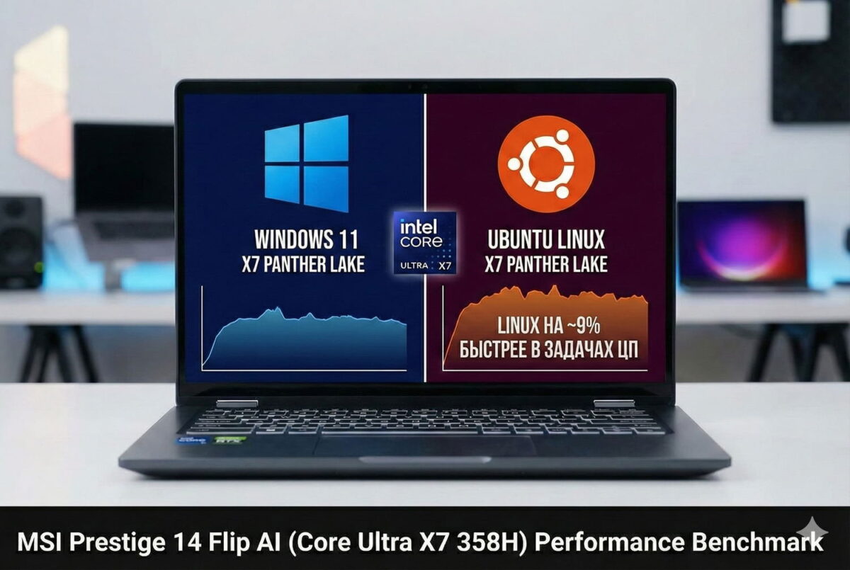 Intel Core Ultra X7 358h Naumo Palyginimas Windows 11 Ir Linux Sistemose