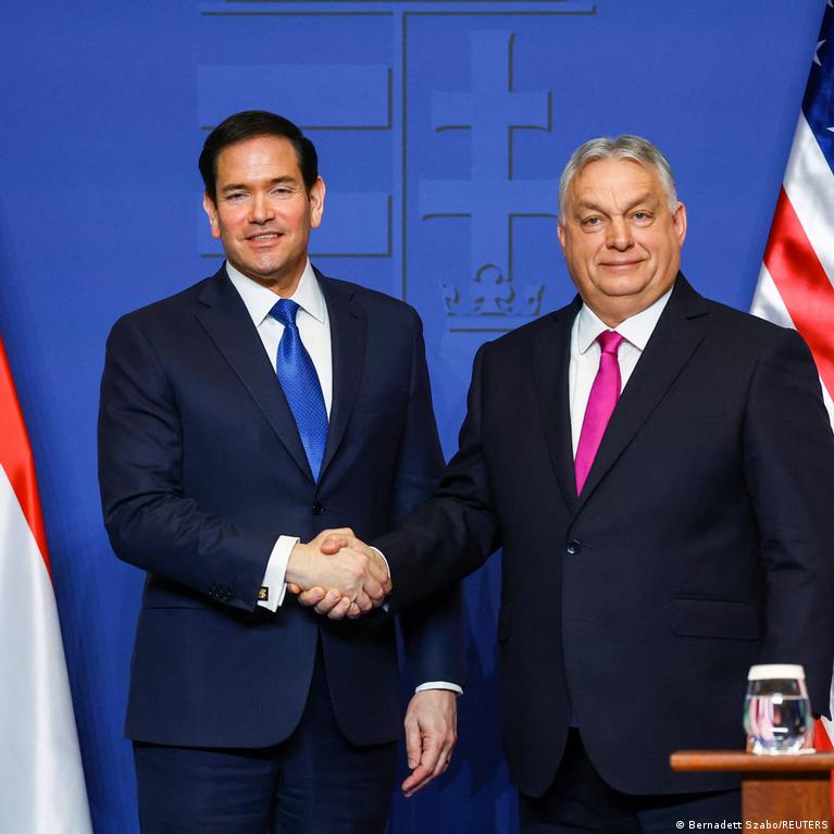 Jav Valstybs Sekretorius Marco Rubio Palaiko Vengrijos Premjer Viktor Orban Prie Rinkimus