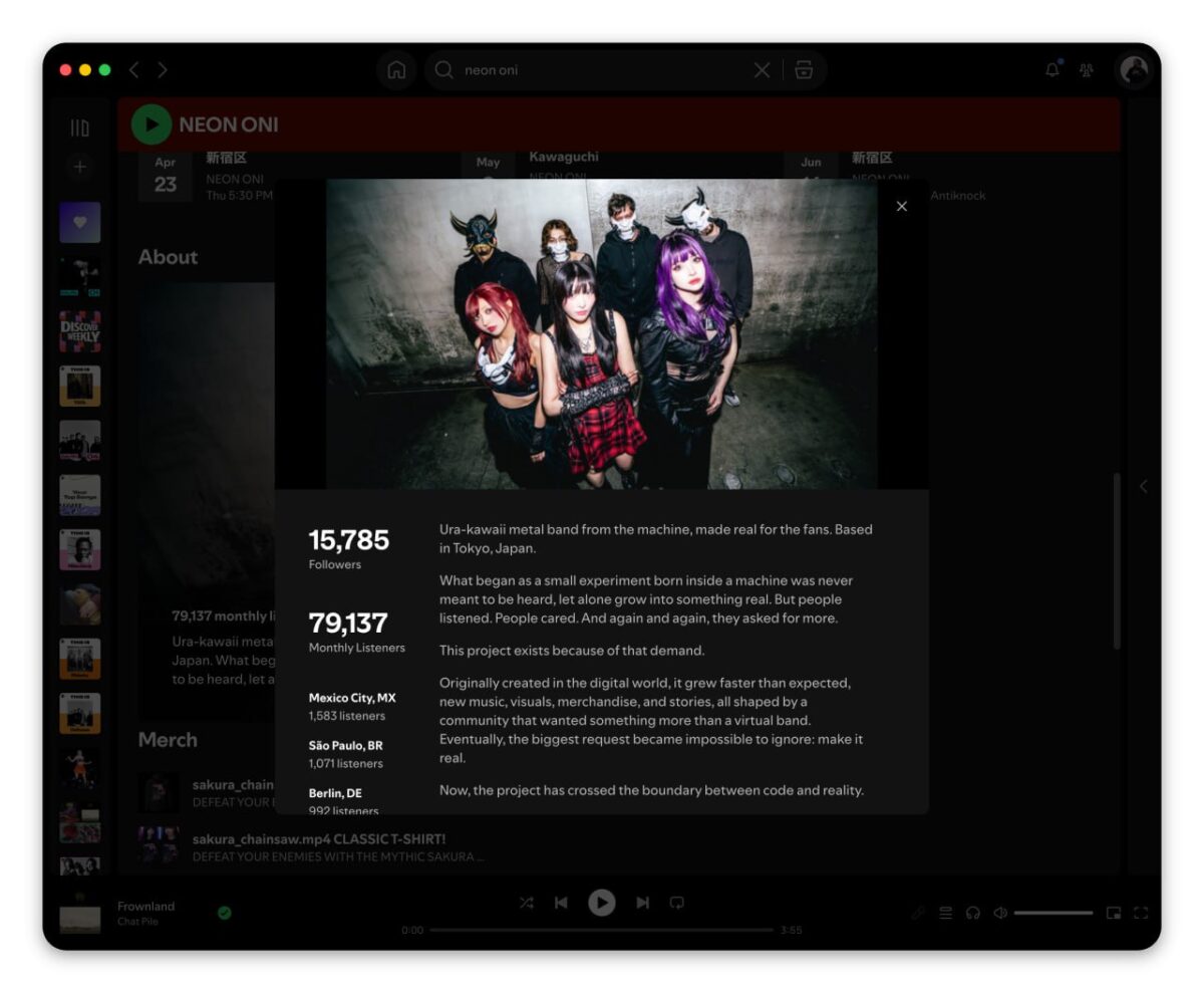 6796 Japonijos Ai Grupė Neon Oni Tapo Realybe Su Gyvais Muzikanta