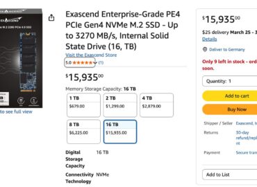 7289 Exascend Pristatė 16 Tb M2 Nvme Ssd Už Beveik 16 Tūkstančių