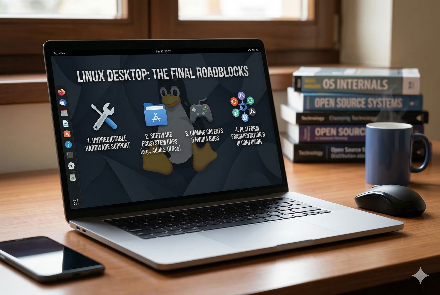Kodl Linux Vis Dar Nepasiruousi Masinei Auditorijai Pagrindiniai Apribojimai