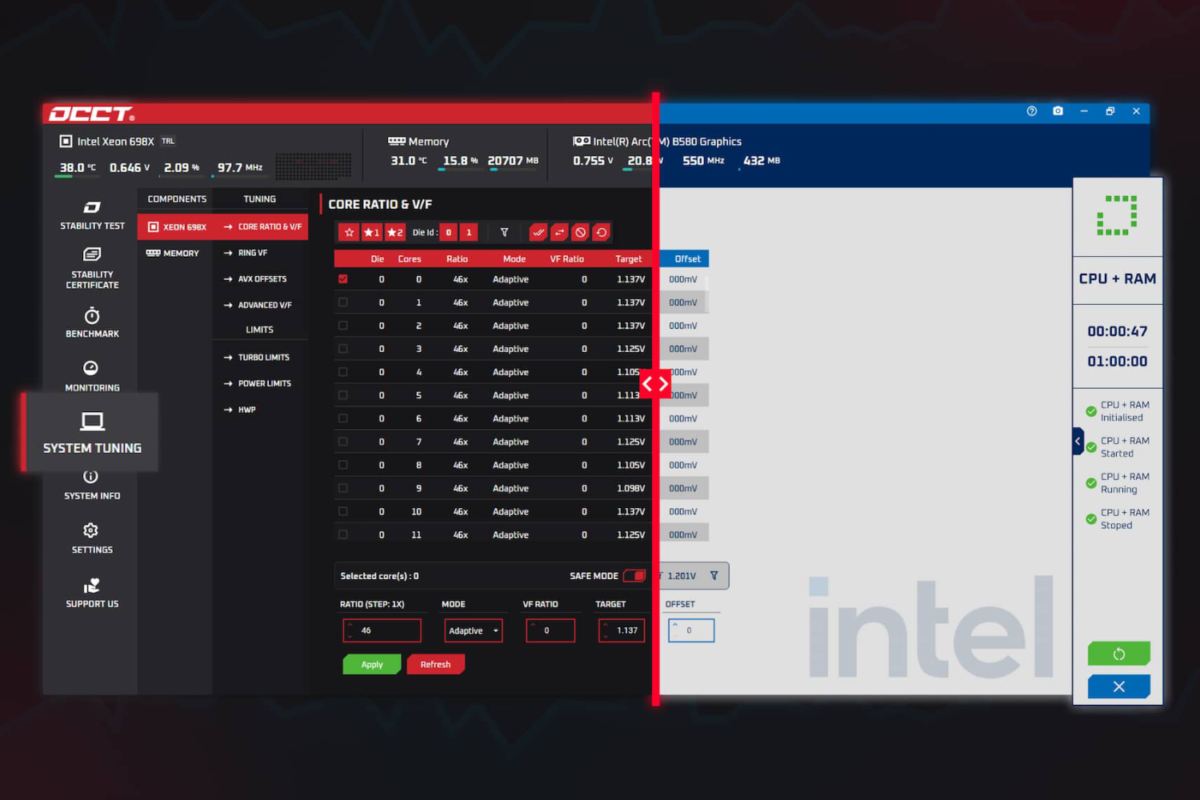 Occt 16 Versijoje Pristatytas Procesori Spartinimo Rankis Su Intel Granite Rapids Palaikymu