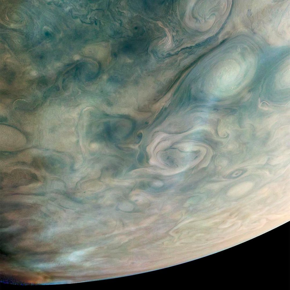 10846 Nasa Juno Zondas Užfiksavo įspūdingus Jupiterio Debesų Vaizd