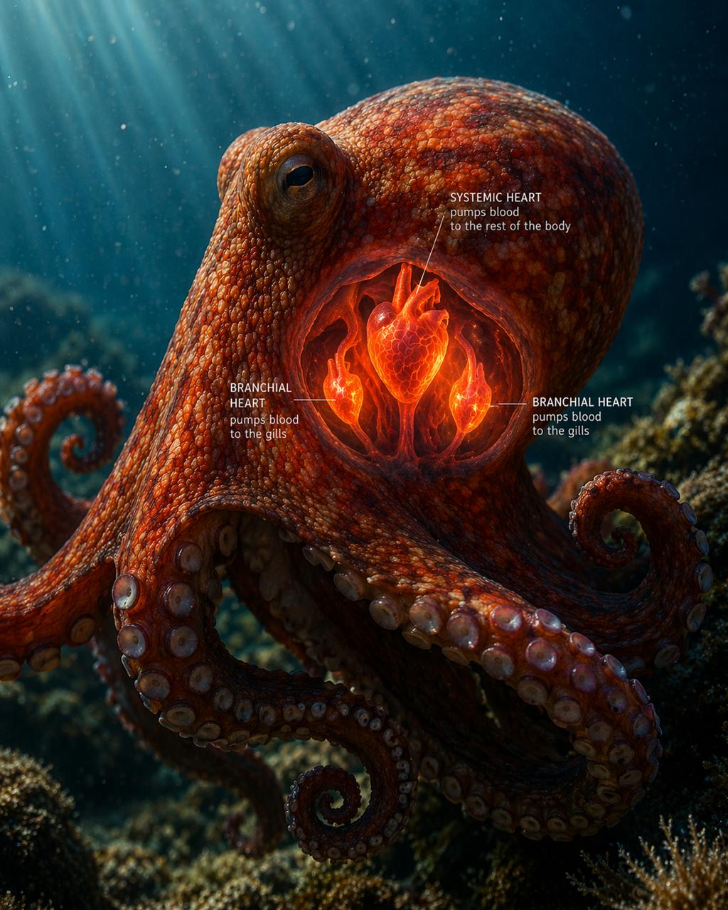 4201 Aštuonkojai Turi Tris širdis Ir Mėlyną Kraują Kaip Tai Veik