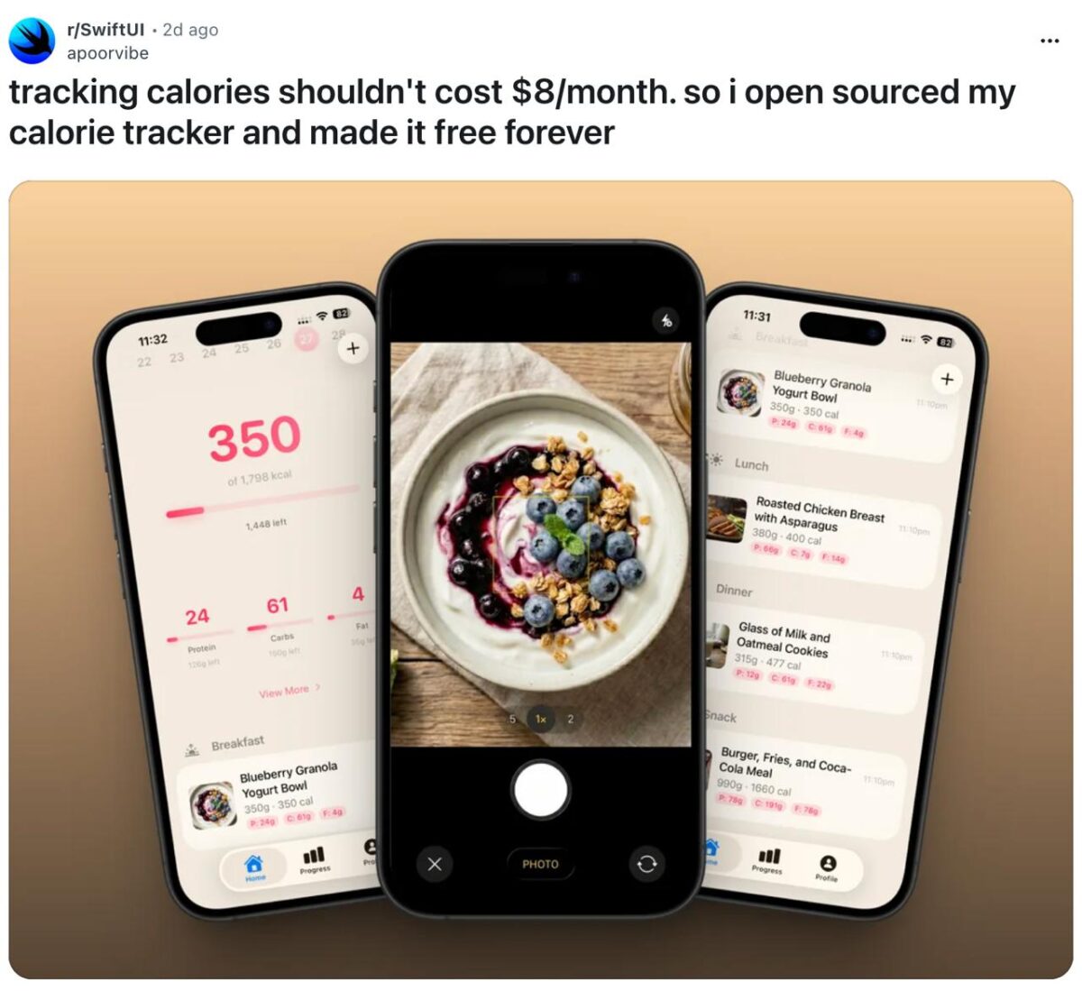 7016 Reddit Vartotojas Sukūrė Nemokamą Kalorijų Skaičiuoklę Iphon