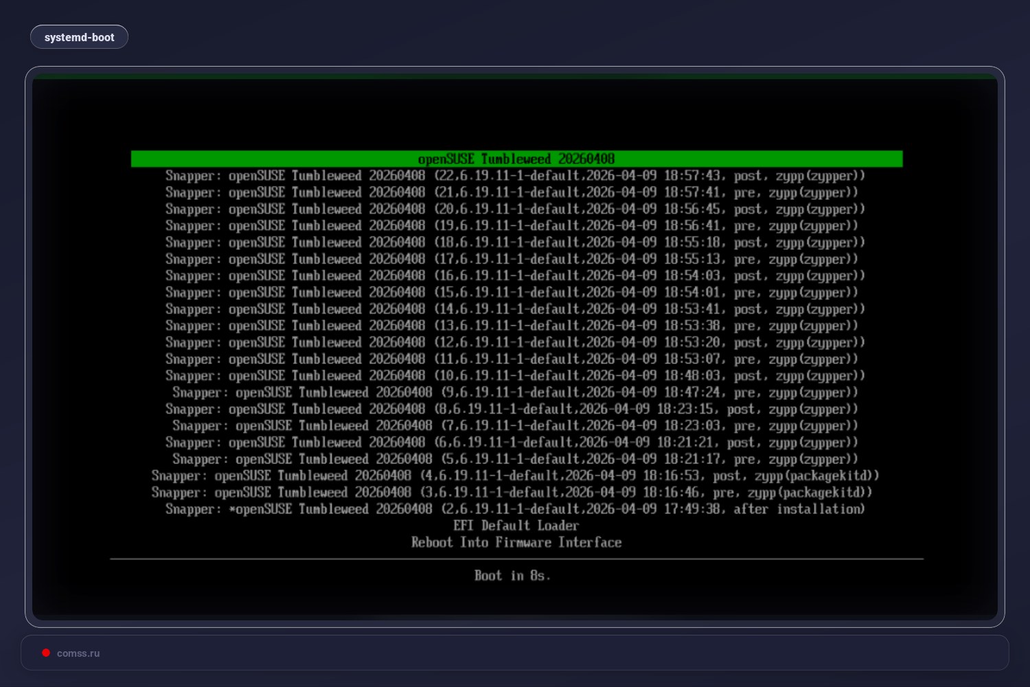 Opensuse Tumbleweed Pereina Prie Systemd Boot Naujoms Instaliacijoms