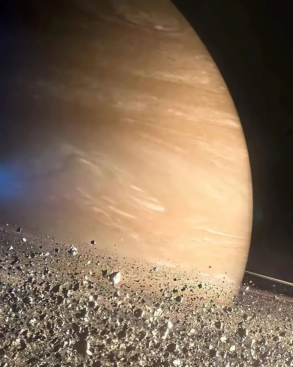 10887 Saturno žiedai Ledo Ir Kosminių Akmenų Milijardai Aplink Pl