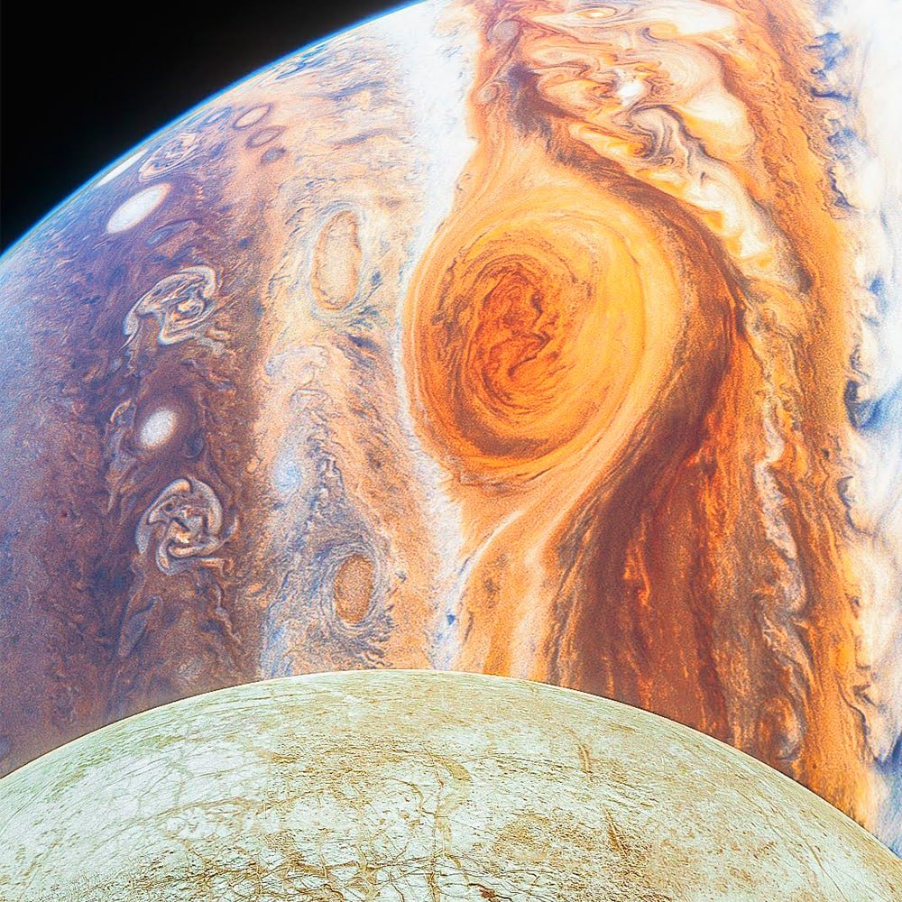 Menininko vizija: Jupiterio vaizdas virš Europos 10946 Menininko Vizija Jupiterio Vaizdas Virš Europos