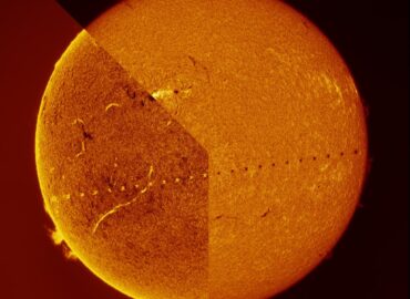 3385 Kinijos Kosminė Stotis Tiangong Užfiksuota Saulės Fone