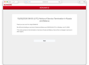 7189 Konami Nutraukia Serverių Veiklą Rusijoje Ir Baltarusijoje