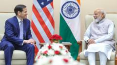 Rubio susitinka su Modi Indijoje – energijos klausimai aukštai darbotvarkėje