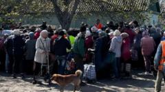 Ukrainos mieste Oleshky gyventojai susiduria su maisto ir vaistų trūkumu