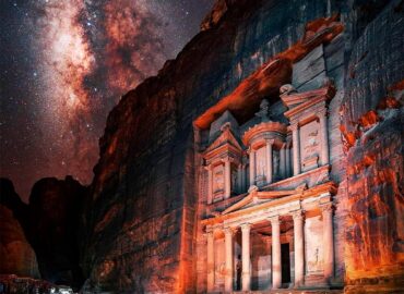 10998 Pieno Kelias šviečia Virš Naktinės Jordanijos Dangaus