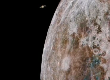 11002 Mėnulio Ir Saturno Vaizdas įspūdingas Astronominis Reginys