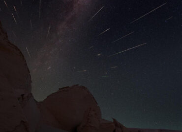 11047 Perseidų Meteorų Lietus Virš Egipto Dykumos įspūdinga Nakti