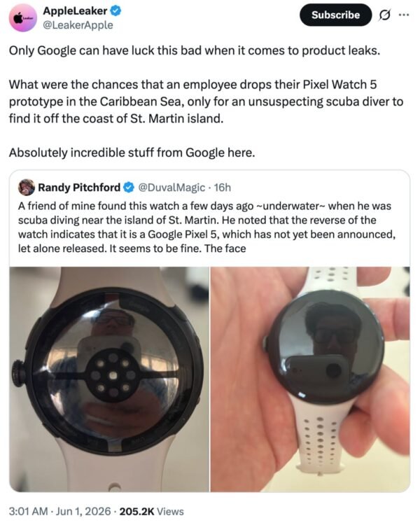 7345 Google Darbuotojas Prarado Išmanųjį Laikrodį Karibų Jūroje