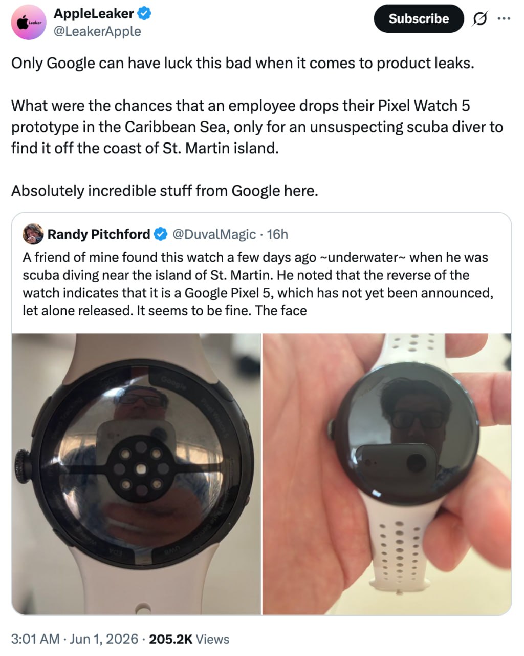 Google darbuotojas prarado išmanųjį laikrodį Karibų jūroje, jį surado naras 7345 Google Darbuotojas Prarado Išmanųjį Laikrodį Karibų Jūroje