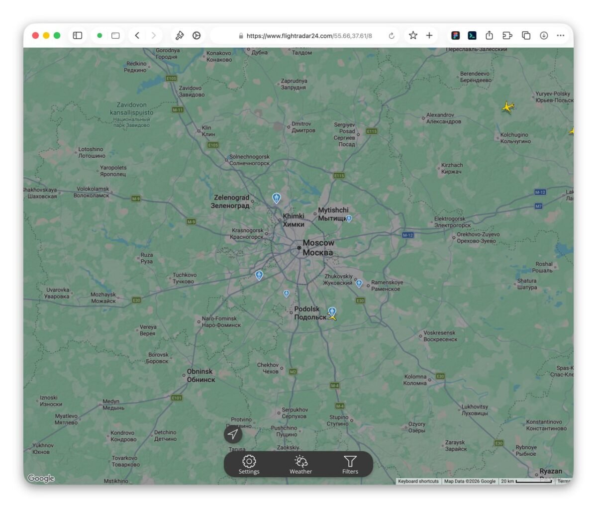 7553 Maskvoje Laikinai Sustabdyta Visų Oro Uostų Veikla