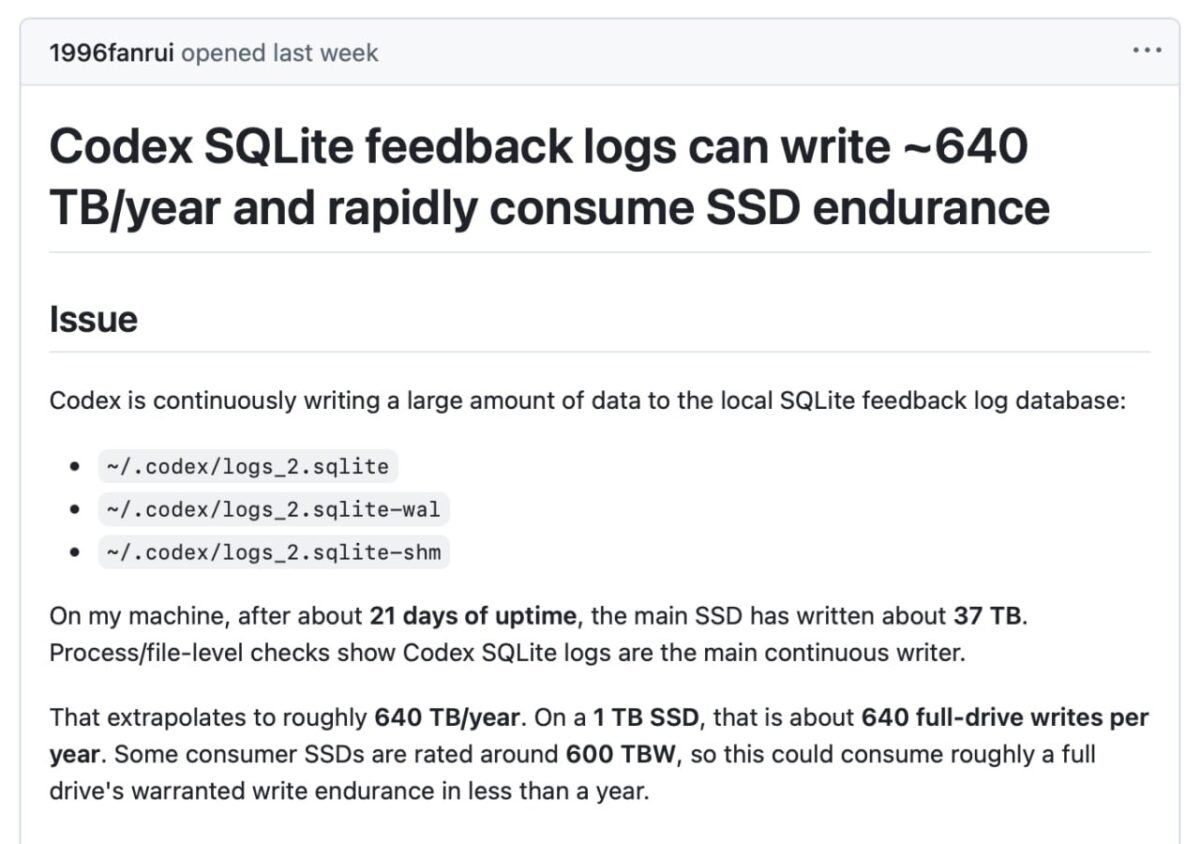 7555 Codex Klaida Gali Pagreitinti Ssd Nusidėvėjimą Dėl Perteklin
