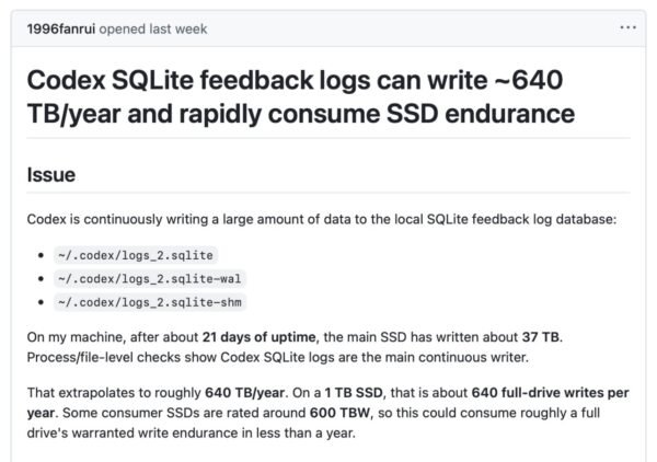 7555 Codex Klaida Gali Pagreitinti Ssd Nusidėvėjimą Dėl Perteklin
