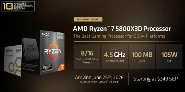 7992 Amd Atnaujina Ryzen 7 5800x3d Gamybą Am4 Platformai