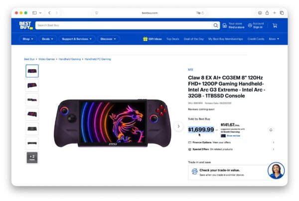 8078 Msi Claw 8 Už 1700 Kas Slypi Po šia Kaina Be Oled Ekrano