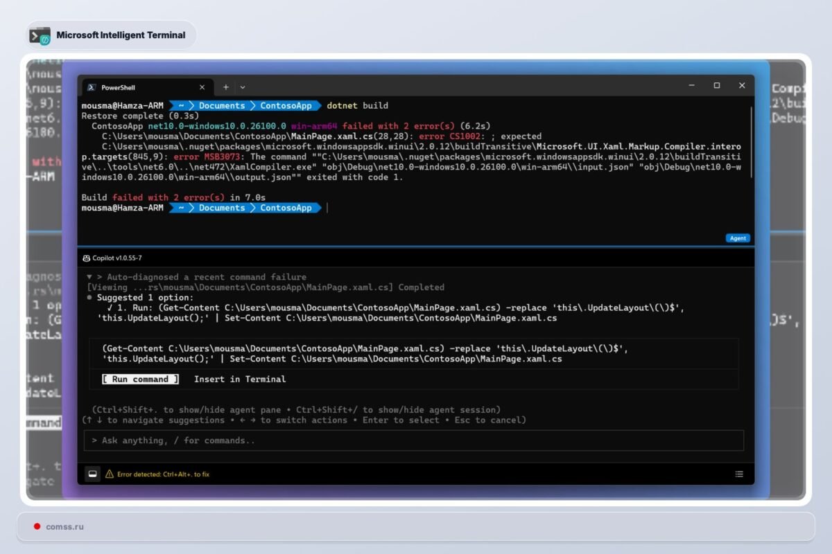 Microsoft Intelligent Terminal Gavo Windows 10 Palaikym