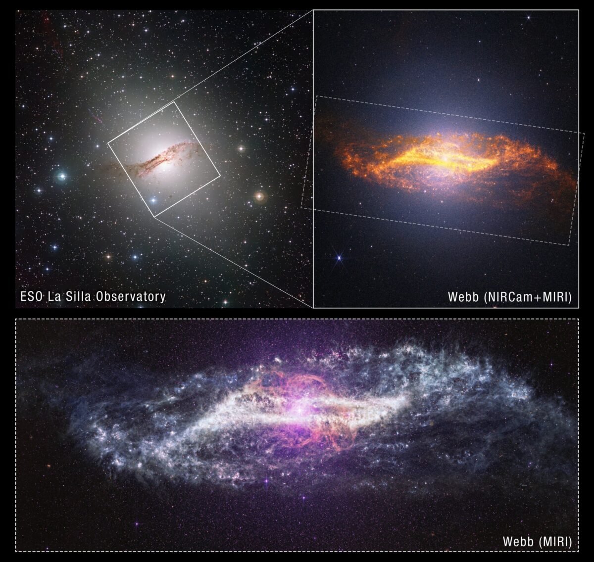11644 James Webb Teleskopas Atskleidė Centaurus A Galaktikos Pasla