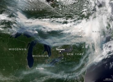 16893 Dūmai Iš Ontarijo Miškų Gaisrų Plinta į Rytus Blogindami Or