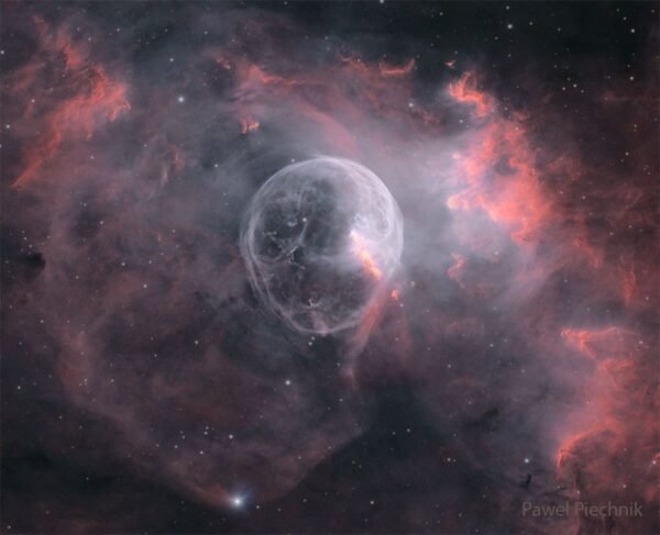16938 Ngc 7635 Žvaigždžių Vėjai Ir švytintis Dujų Debesis Kasiope