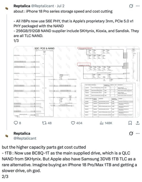iPhone 18 Pro gali turėti lėtesnę atmintį dėl ekonominių priežasčių