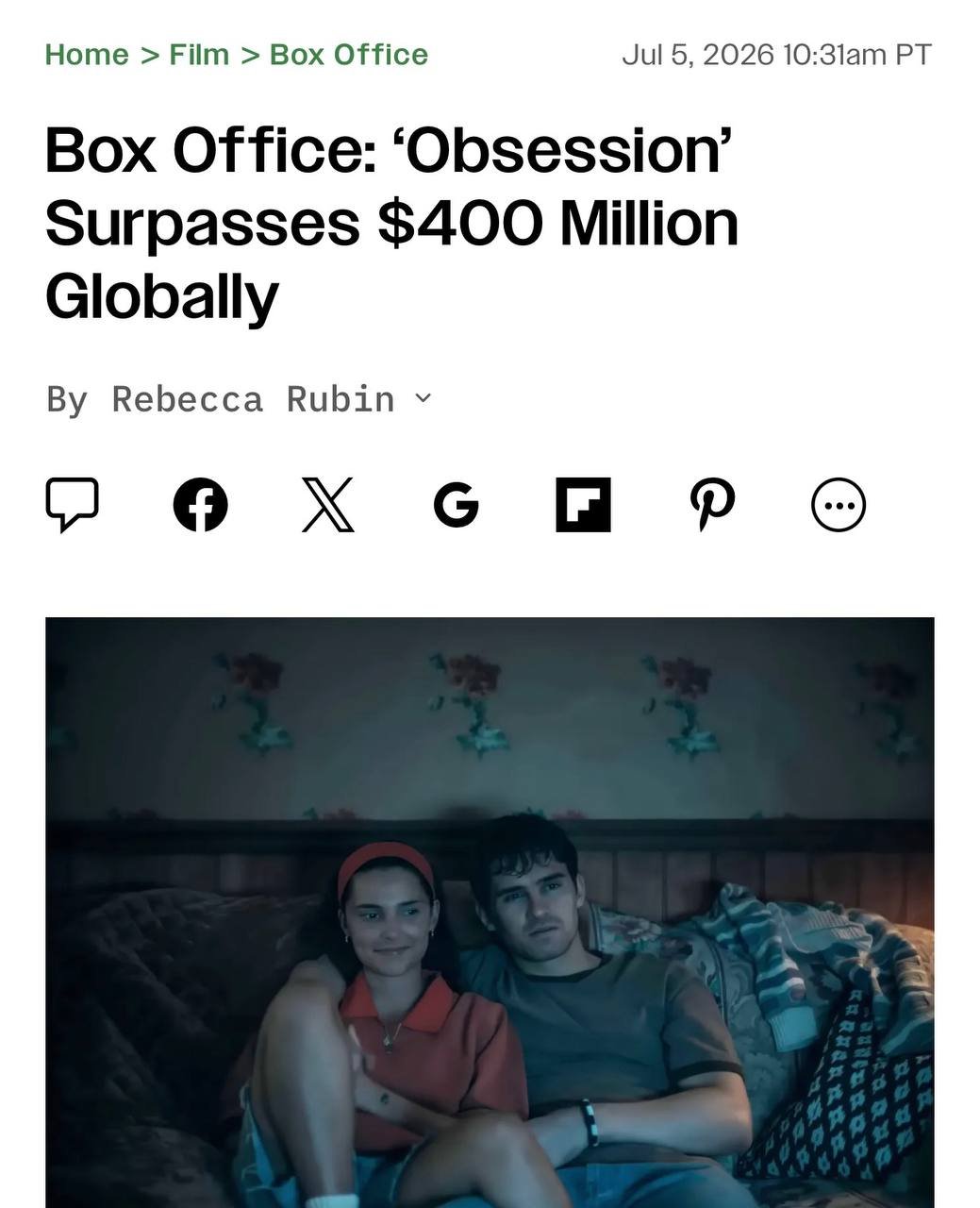 7662 Filmas Obsesija Uždirbo 403 Milijonus Dolerių Su Minimaliu