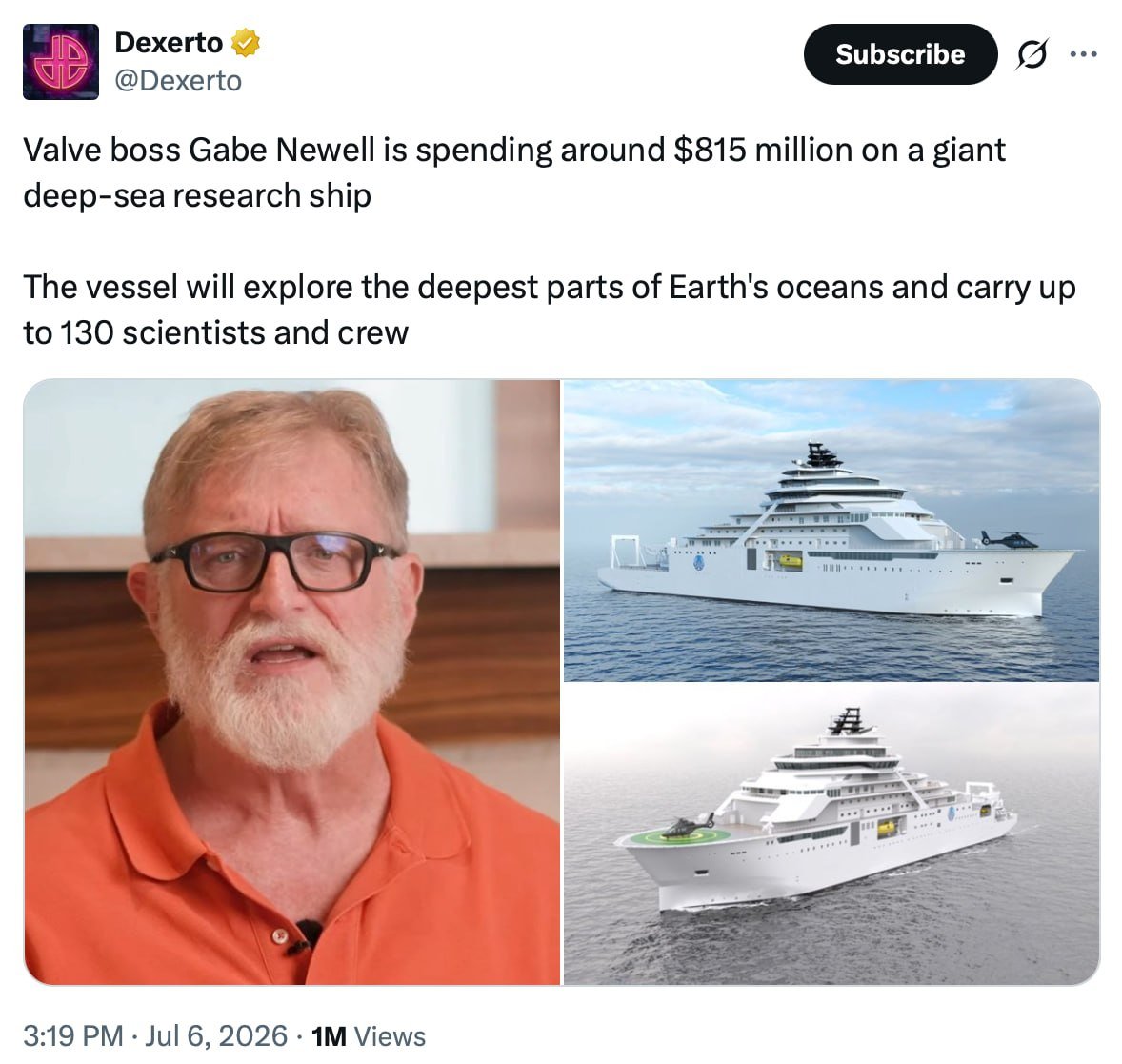 7671 Gabe Newell Investuoja 815 Mln Dolerių į Mokslinį Tyrimų La