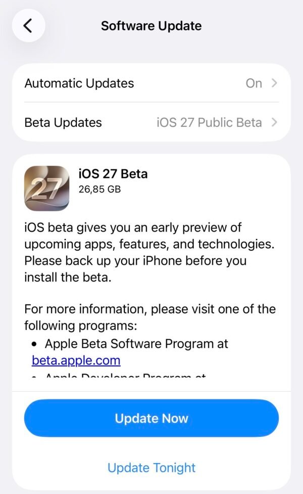 iOS 27 viešojoje beta versijoje: naujos galimybės iPhone vartotojams