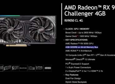 7809 Asrock Pristatė Naująją Radeon Rx 9050 Vaizdo Plokštę Su 4 G