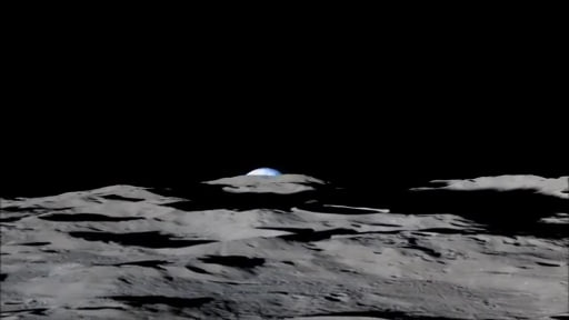 Japonijos zondas Kaguya užfiksavo Žemės užtemimą už Mėnulio horizonto