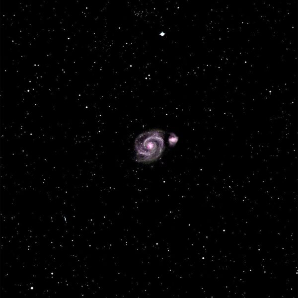Galaktika Viesulas (M51) stebima mėgėjų teleskopu