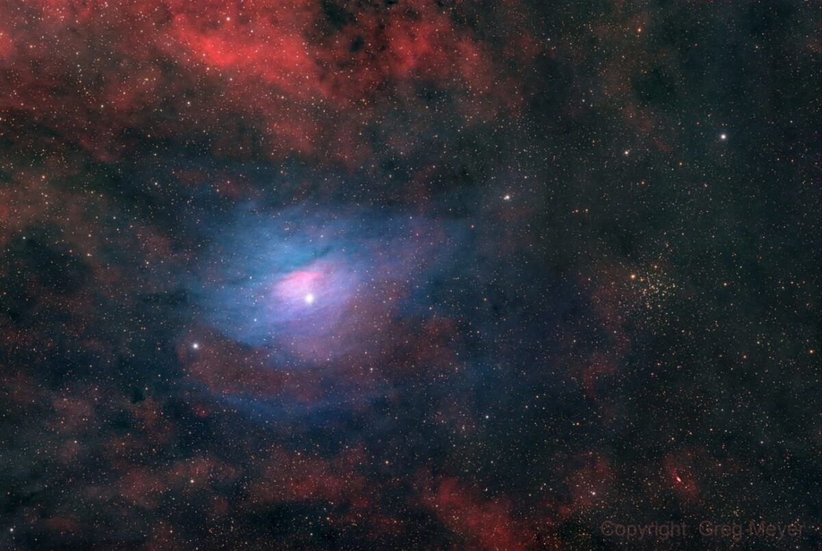3758 Mėlynoji Atspindėjimo ūkas Ic 1287 Ir Jaunas žvaigždžių Spie