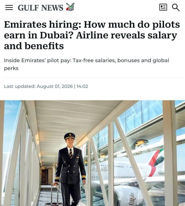 7847 Emirates Siūlo Pilotams Iki 21 Mln Rub Mėnesinį Atlyginimą